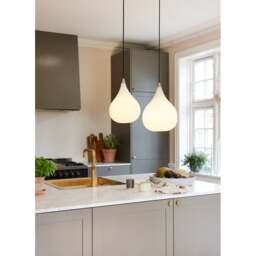 Halo Design Drops Opal Glass Pendant Light - Steel - O 23cm Size: O 23cm - thumbnail 2