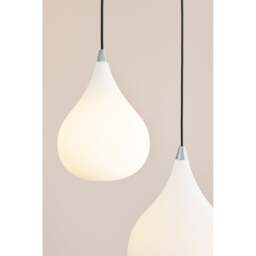 Halo Design Drops Opal Glass Pendant Light - Steel - O 23cm Size: O 23cm - thumbnail 3