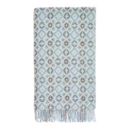 Bronte By Moon Shetland Wool Throw - Dartmouth - Blue