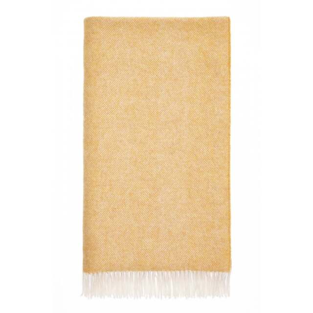 Bronte By Moon Pure Wool Herringbone Throw - Orange