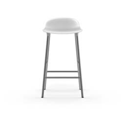 Normann Copenhagen Form Barstool - 65cm - White - Chrome Legs Shell Colour: White, Leg Colour: Chrome - thumbnail 2