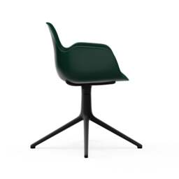 Normann Copenhagen Form Armchair Swivel - 4 Leg - Green - Black Legs Shell Colour: Green, Leg Colour: Black - thumbnail 3