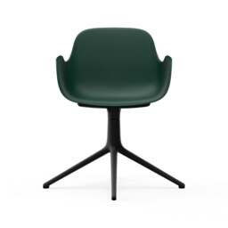 Normann Copenhagen Form Armchair Swivel - 4 Leg - Green - Black Legs Shell Colour: Green, Leg Colour: Black - thumbnail 2