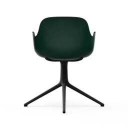 Normann Copenhagen Form Armchair Swivel - 4 Leg - Green - Black Legs Shell Colour: Green, Leg Colour: Black - thumbnail 4