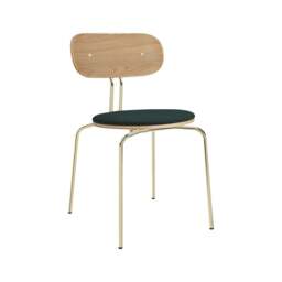Umage Curious Dining Chair - Oak - Brass Legs - Calm Seas Cushion Leg Colour: Brass Legs, Colour: Calm Seas - thumbnail 1
