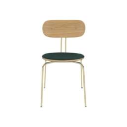 Umage Curious Dining Chair - Oak - Brass Legs - Calm Seas Cushion Leg Colour: Brass Legs, Colour: Calm Seas - thumbnail 2