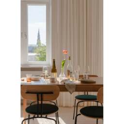 Umage Curious Dining Chair - Oak - Brass Legs - Calm Seas Cushion Leg Colour: Brass Legs, Colour: Calm Seas - thumbnail 3