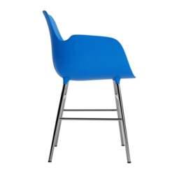 Normann Copenhagen Form Armchair - Bright Blue - Chrome Legs Shell Colour: Bright Blue, Leg Colour: Chrome - thumbnail 3