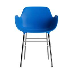 Normann Copenhagen Form Armchair - Bright Blue - Chrome Legs Shell Colour: Bright Blue, Leg Colour: Chrome - thumbnail 2