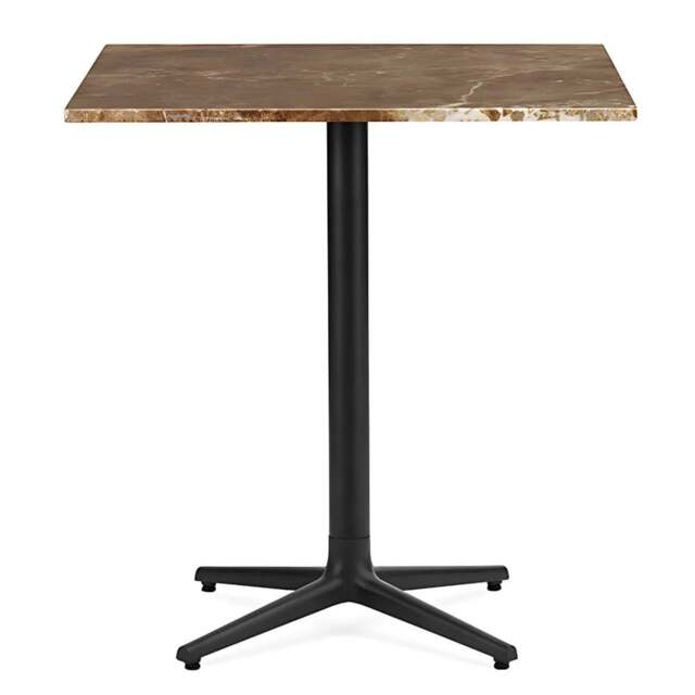 Normann Copenhagen Allez Square Cafe Table - 4 Leg - H75 70 x 70 cm - Sand Marble Tabletop Colour: Sand (Marble)