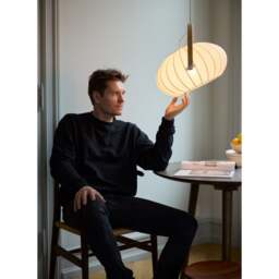 Halo Design DC Textile Pendant Light - O 40 cm Colour: Satin White - thumbnail 7