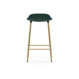 Normann Copenhagen Form Barstool - 65cm - Green - Brass Legs Shell Colour: Green, Leg Colour: Brass - thumbnail 4