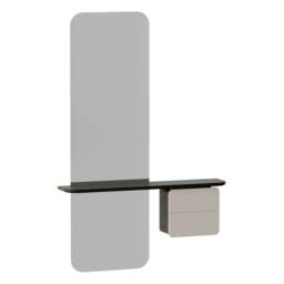 Umage One More Look Storage Mirror - Black Oak - Pearl White Colour: Pearl White