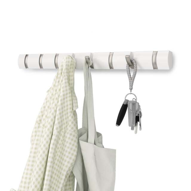 Umbra Flip 8 Hook Coat Rack - White/Nickel - image 1