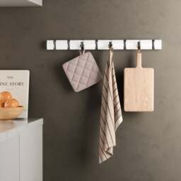 Umbra Flip 8 Hook Coat Rack - White/Nickel - thumbnail 2