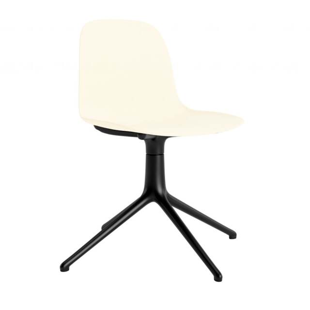 Normann Copenhagen Form Chair Swivel - 4 Leg - Cream - Black Legs Shell Colour: Cream, Leg Colour: Black - image 1