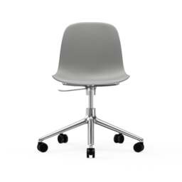 Normann Copenhagen Form Chair Swivel - 5 Wheel - Gas Lift - Grey - Aluminium Legs Shell Colour: Grey, Leg Colour: Aluminium - thumbnail 2