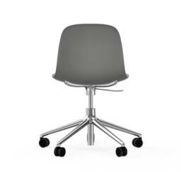 Normann Copenhagen Form Chair Swivel - 5 Wheel - Gas Lift - Grey - Aluminium Legs Shell Colour: Grey, Leg Colour: Aluminium - thumbnail 4