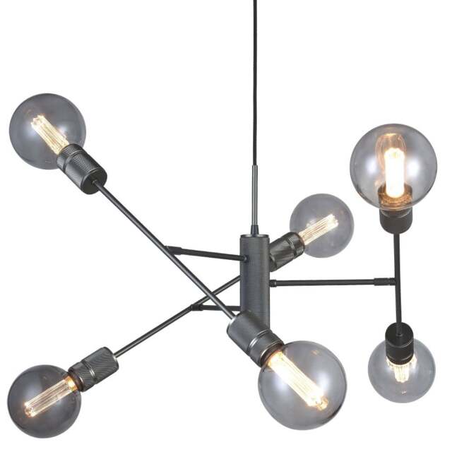 Halo Design Halo 6 Light Chandelier - Gun Black - O 75cm - image 1