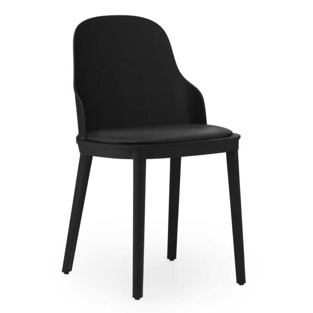 Normann Copenhagen Allez Chair - Black - Polypropylene Legs - Black /Ultra 41599 Leather Upholstered Seat Colour: Black, Leg Colour: Polypropylene, Se - image 1