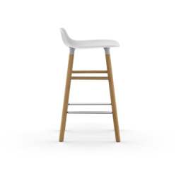 Normann Copenhagen Form Barstool - Wood - 65cm - White - Oak Legs Shell Colour: White, Leg Colour: Oak - thumbnail 3