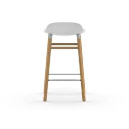 Normann Copenhagen Form Barstool - Wood - 65cm - White - Oak Legs Shell Colour: White, Leg Colour: Oak - thumbnail 4
