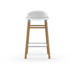Normann Copenhagen Form Barstool - Wood - 65cm - White - Oak Legs Shell Colour: White, Leg Colour: Oak - thumbnail 2