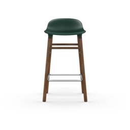 Normann Copenhagen Form Barstool - Wood - 65cm - Green - Walnut Legs Shell Colour: Green, Leg Colour: Walnut - thumbnail 2