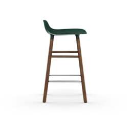 Normann Copenhagen Form Barstool - Wood - 65cm - Green - Walnut Legs Shell Colour: Green, Leg Colour: Walnut - thumbnail 3
