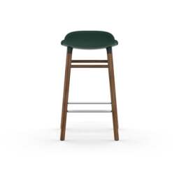 Normann Copenhagen Form Barstool - Wood - 65cm - Green - Walnut Legs Shell Colour: Green, Leg Colour: Walnut - thumbnail 4