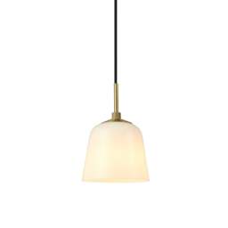 Halo Design Room 49 Opal Glass Pendant Light - O 15cm - Antique Brass Size:  15cm - thumbnail 1