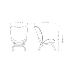 Umage A Conversation Piece Armchair - Tall - Black Oak - Hope Leather Black Wood: Black Oak, Colour: Black - thumbnail 5
