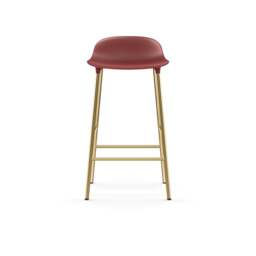 Normann Copenhagen Form Barstool - 65cm - Red - Brass Legs Shell Colour: Red, Leg Colour: Brass - thumbnail 2