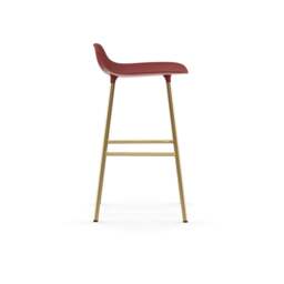 Normann Copenhagen Form Barstool - 65cm - Red - Brass Legs Shell Colour: Red, Leg Colour: Brass - thumbnail 3
