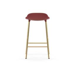 Normann Copenhagen Form Barstool - 65cm - Red - Brass Legs Shell Colour: Red, Leg Colour: Brass - thumbnail 4