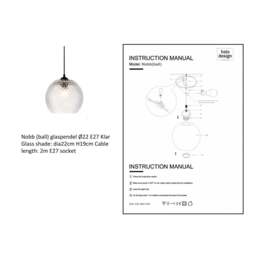 Halo Design Nobb Ball Pendant Light - O 22 cm - Clear Colour: Clear - thumbnail 3