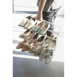 Yamazaki Tower Steel Shoe Rack - 3 Tier - White - thumbnail 7