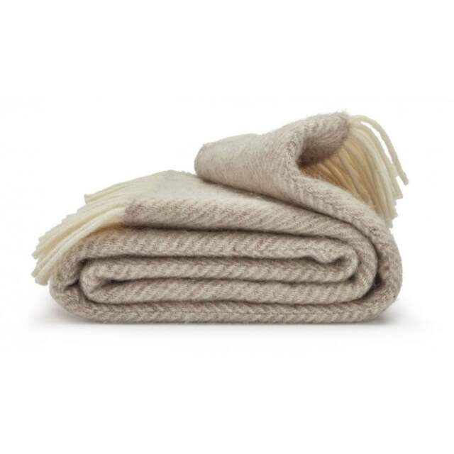 Tweedmill Textiles Pure New Wool Fishbone Throw - Hazel