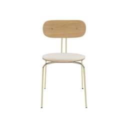 Umage Curious Dining Chair - Oak - Brass Legs - Teddy White Cushion Leg Colour: Brass Legs, Colour: Teddy White - thumbnail 2