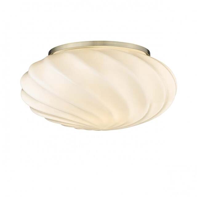 Halo Design Twist Ceiling/Wall Light - O25 - Opal Glass - Antique Brass - image 1