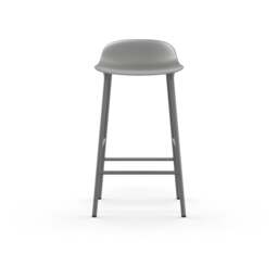Normann Copenhagen Form Barstool - 65cm - Grey - Grey Legs Shell Colour: Grey, Leg Colour: Matching Shell Colour - thumbnail 2