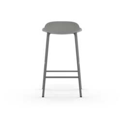 Normann Copenhagen Form Barstool - 65cm - Grey - Grey Legs Shell Colour: Grey, Leg Colour: Matching Shell Colour - thumbnail 4