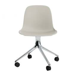 Normann Copenhagen Form Chair Swivel - 4 Wheel - Light Grey - Aluminium Legs Shell Colour: Light Grey, Leg Colour: Aluminium - thumbnail 2