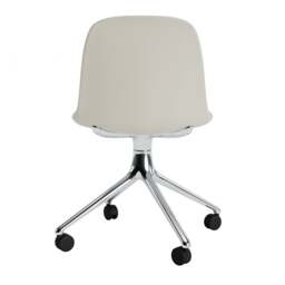 Normann Copenhagen Form Chair Swivel - 4 Wheel - Light Grey - Aluminium Legs Shell Colour: Light Grey, Leg Colour: Aluminium - thumbnail 4