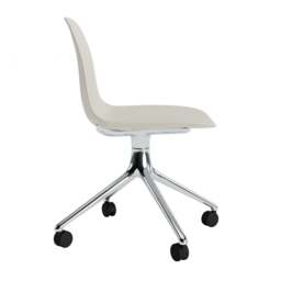 Normann Copenhagen Form Chair Swivel - 4 Wheel - Light Grey - Aluminium Legs Shell Colour: Light Grey, Leg Colour: Aluminium - thumbnail 3