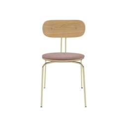 Umage Curious Dining Chair - Oak - Brass Legs - Stone Rose Cushion Leg Colour: Brass Legs, Colour: Stone Rose - thumbnail 2