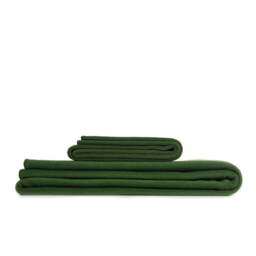 Tweedmill Textiles Plain Fleece Throw with Blanket Stitch - Forest Green - Small Colour: Forest Green, Size: Small 72.5x145cm