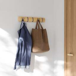 Umbra Flip 5 Hook Coat Rack - Natural/Nickel - thumbnail 2