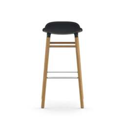 Normann Copenhagen Form Barstool - Wood - 75cm - Black - Oak Legs Shell Colour: Black, Leg Colour: Oak - thumbnail 4