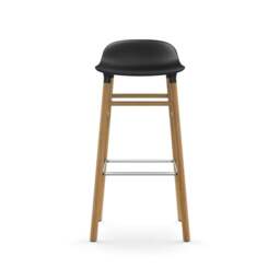 Normann Copenhagen Form Barstool - Wood - 75cm - Black - Oak Legs Shell Colour: Black, Leg Colour: Oak - thumbnail 2
